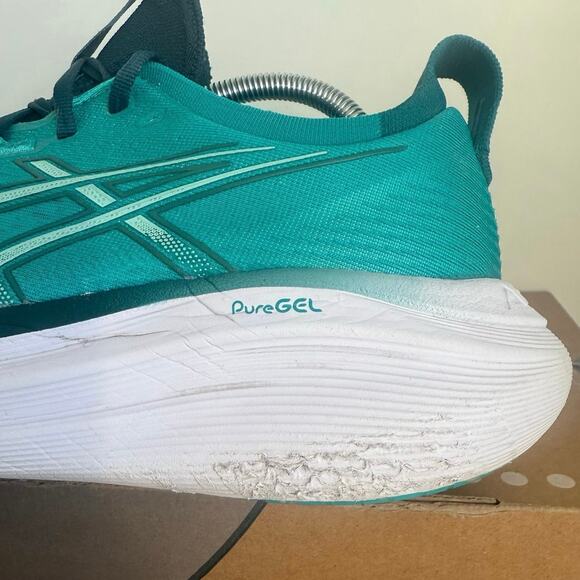 ASICS Gel Nimbus-27 Wave Teal/Saxon Green Men Sneakers- SZ 9.5 - Picture 9 of 16